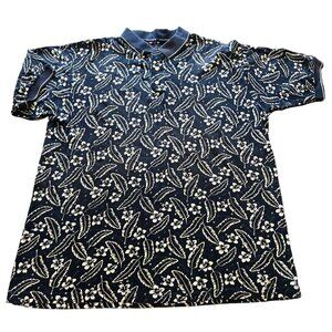 FAIRWAY SPORT X STEVE‎ STRICKER Polo Shirt Men Floral Hawaiian Golf Size XL Prep
